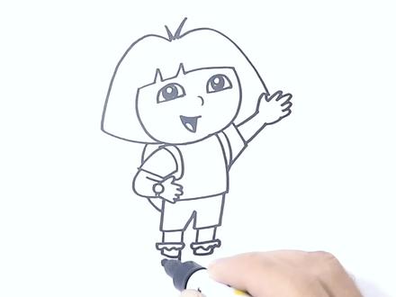 今天我们来画爱探险的朵拉!#简笔画 #儿童简笔画 #手绘教程 #亲子简笔画 #育儿简笔画 #绘画教程 #简单画