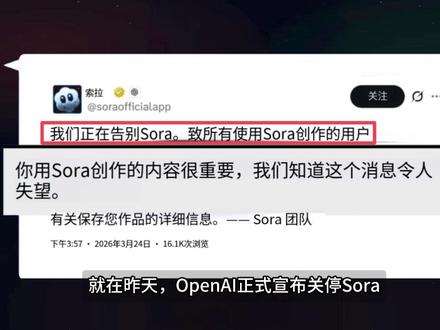 从顶流到弃子,OpenAI为什么亲手杀死了Sora? 深扒AI视频赛道:谁会是下一个被关停?【Ai商业慢谈】#科技 #商业思维 #人工智能
