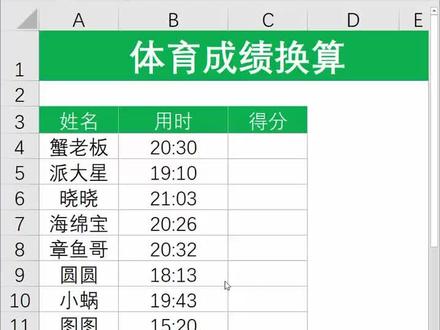 Excel函数公式,体育成绩换算#职场 #excel #excel技巧 #玩转office
