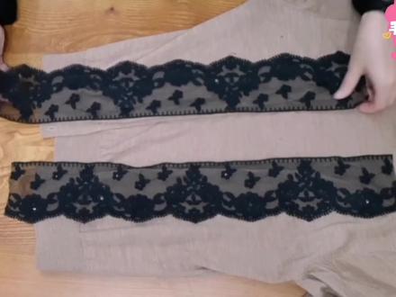 羊绒开衫瘦了不能穿,剪块蕾丝花边缝上去,改后漂亮又大方 #旧衣改造 #自己做衣服 #手工缝制 #改衣服