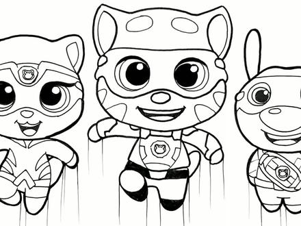 宝宝如何画汤姆猫安吉拉汉克狗?儿童简笔画涂色幼儿早教美术