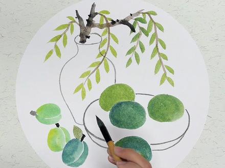 清明节主题国画,新手零基础可画#国画教程 #国画教学 #清明节国画 #清明节 #零基础国画