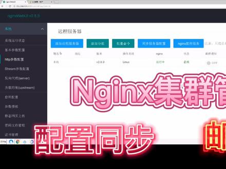通过NginxWebUI实现Nginx集群管理、配置同步、故障报警 #nginx #干货分享