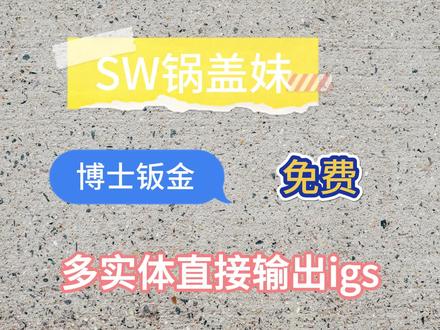 多实体直接输出igs@SW锅盖妹 #博士钣金 #SolidWorks #工业设计 #机械制造