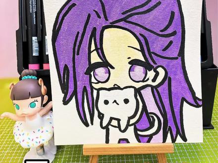 你发图我来画|挑战109天画100个可爱表情
打卡第45天#绘画过程分享 #张清道 #邪神墨然 #紫色控 #每日一画