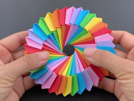 简单几步制作超解压的无限翻转 #手工#折纸