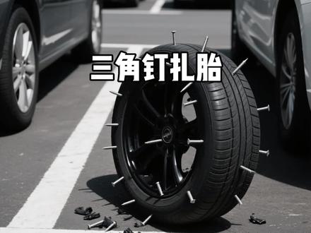 这个三角钉也太狠了。。。。。#三角钉扎胎