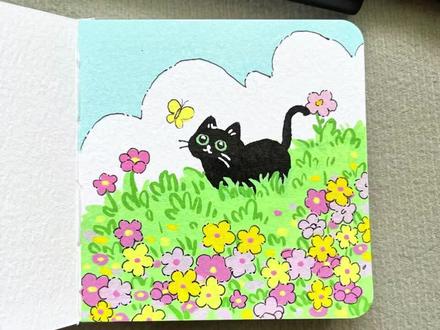 丙烯马克笔绘画过程|春日花田里的可爱猫咪
笔:恩米丙烯马克笔
#丙烯马克笔 #跟着抖音学画画 #治愈系 #春日 #画画