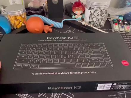 Keychron K3光轴-茶轴开箱简评+打字音 #机械键盘 #机械键盘推荐 #开箱 #开箱vlog #Mac