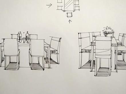 #钢笔速写 #钢笔快速表现 #餐桌组合画法