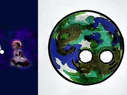 害羞的小地球。 #简笔画