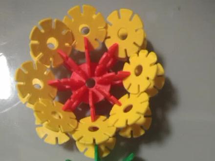 雪花片拼图向日葵🌻教程1