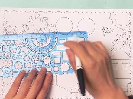 用这个尺子画手抄报也太简单了吧#小学生手抄报 #手抄报作业 #清明节 #亲子手工