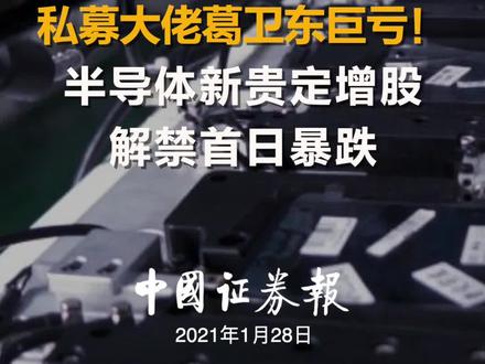 私募大佬葛卫东巨亏!半导体新贵定增股解禁首日暴跌#闻泰科技