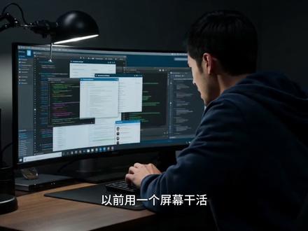 小桌面也能拥有双屏?折叠一下就搞定#雕塑家显示器 #双屏显示器