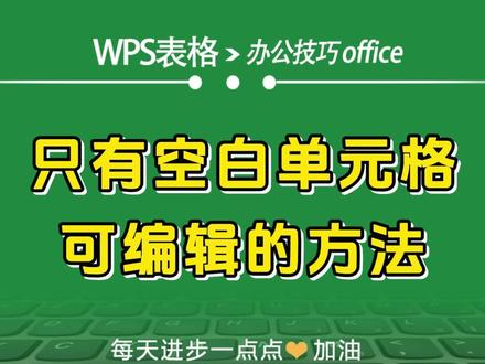 WPS表格中只有空白单元格可编辑的方法 #office办公技巧 #excel技巧 #wps表格技巧