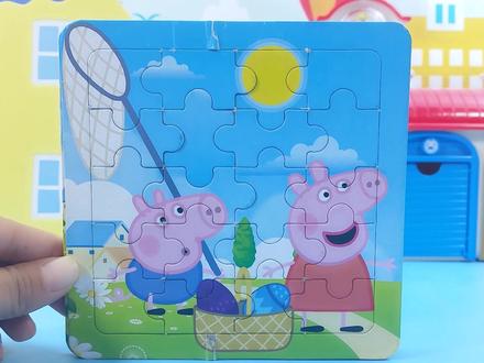 小猪佩奇益智拼图玩具,猪爷爷的海盗船和小猪佩奇一家