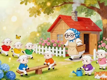 儿童绘本故事《狼和七只小羊》#儿童绘本故事 #睡前故事 #亲子互动 #绘本阅读