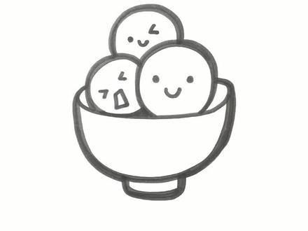 小汤圆,快到碗里来!你喜欢什么馅的?黑芝麻,还是巧克力?#可爱颂 #每日亲子陪伴 #简笔画