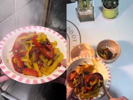 Vlog l 今日食谱:彩椒炒牛肉➕酸刀豆肉沫#厨房日记 #美食记录 #带饭上班