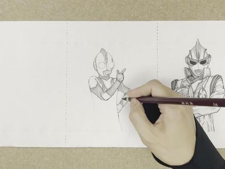 在卫生纸上画奥特曼~其一#奥特曼#特摄#绘画#卫生纸画画