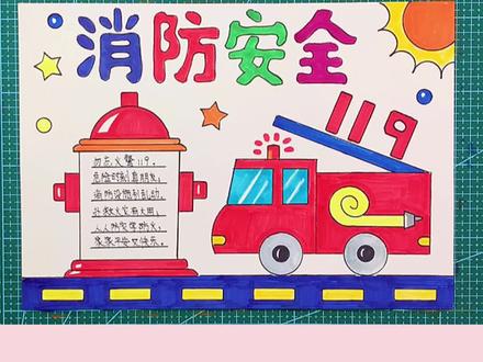 简单易画的消防主题手抄报模板#创作灵感 #一学就会系列 #简笔画 #手抄报 #消防手抄报 @抖音小助手 @DOU+小助手