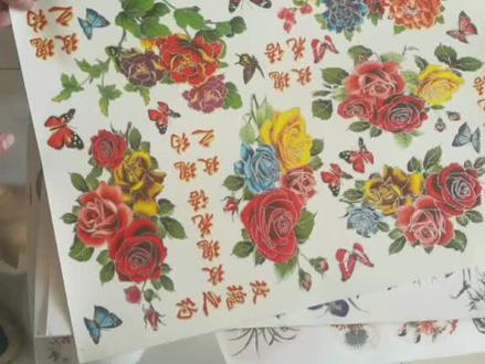 葫芦烫印线牡丹花玫瑰花彩绘贴花葫芦贴画纸 #葫芦贴画 #葫芦贴花 #彩绘贴画