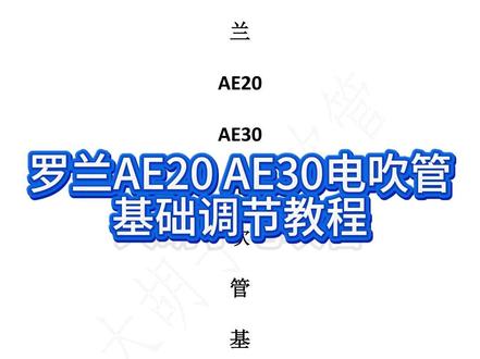 罗兰AE20 AE30电吹管基础调节教程 罗兰AE20 AE30电吹管基础调节教程#电吹管#罗兰电吹管