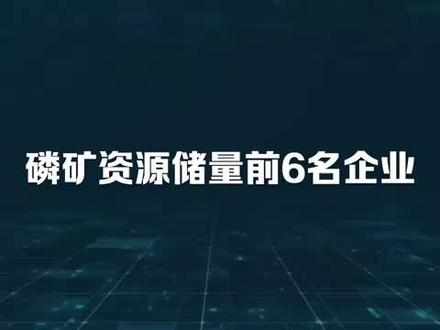 磷矿资源储量前6名企业 #磷矿