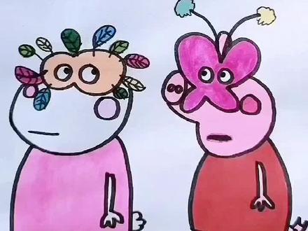 少儿美术#小猪佩奇#小猪佩手绘#儿童简笔画教程 #简笔画#动画短片#小猪佩奇简笔画