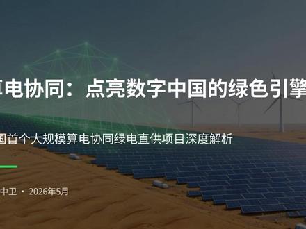 算电协同:点亮数字中国的绿色引擎 全国首个大规模算电协同绿电直供项目深度解析#ai制作 #算电协同 #宁夏中卫 #绿电直供 #token