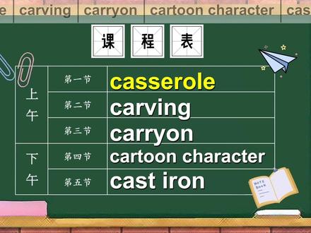 casserole、carving、carryon、cartoon character、cast iron