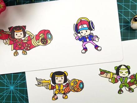 用最简单的方法画出4个鲁班皮肤,这里有你喜欢的么?一起画吧