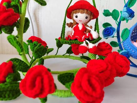 秋千玫瑰花花架教程一,你可愿和我一起来学?#钩针教程