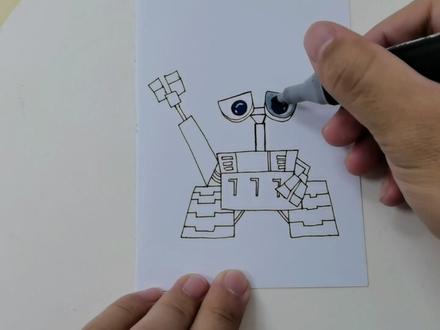 机器人瓦力绘画教程来啦!#画画 #简笔画 #机器人 #瓦力