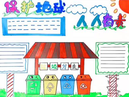 4月22日,是第52个世界🌐地球日,主题是:修复我们的地球。让我们一起来从小事做起,保护环境#手抄报模板