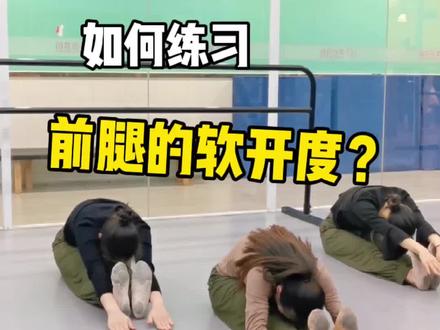 打开前腿的软开可以解决基本功很多问题,那么如何练习前腿软开度呢?#压前腿 #舞蹈基本功