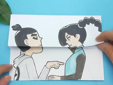 用一张纸手绘伍六七不乖巧长相,三次变换梅花十三还能一样喜欢!