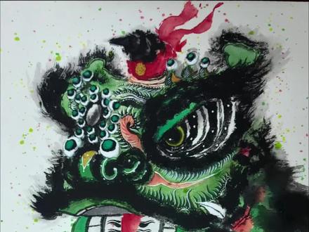 长胜将军,赵云狮#传统文化 #醒狮#原创#水墨醒狮