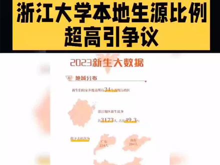 浙江大学本地生源比例过高引争议#教育#高考#浙江大学