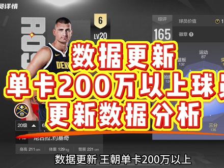 数据更新单卡200万以上现役球员分析#美职篮全明星#2k手游#哈登