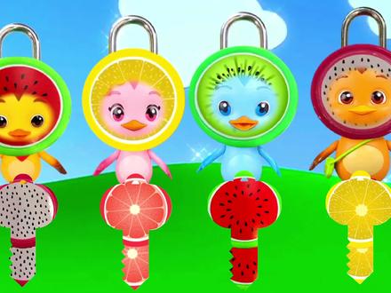 萌鸡小队朵朵的水果钥匙是什么颜色的?启蒙早教儿童益智动画#儿童动画 #幼儿启蒙 #早教动画 #萌鸡小队