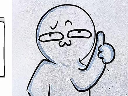 画一个竖起大拇指的火柴人。 #简笔画