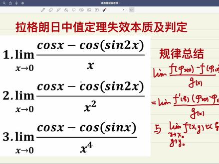 易错135-拉格朗日中值定理失效本质及规律及与二元函数极限的关系