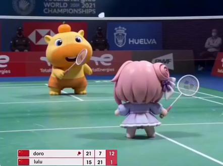 欢迎收看2026亚洲羽毛球锦标赛单项赛,doro vs lulu #doro #水豚噜噜 #羽毛球比赛 #奥运