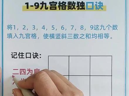 一年级数学1-9九宫格数独口诀#创作者中心 #创作灵感 #一年级数学#九宫格#数独口诀