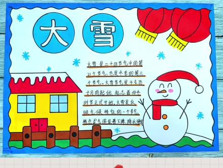 二十四节气之大雪手抄报 大雪节气绘画#二十四节气之大雪 #大雪手抄报 #大雪节气绘画 #大雪 #小学生手抄报