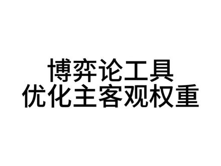 #博弈论 工具 优化主客观权重