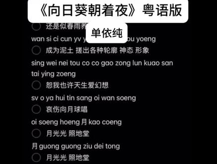 来咯 向日葵朝着夜#单依纯#粤语版#国乐无双