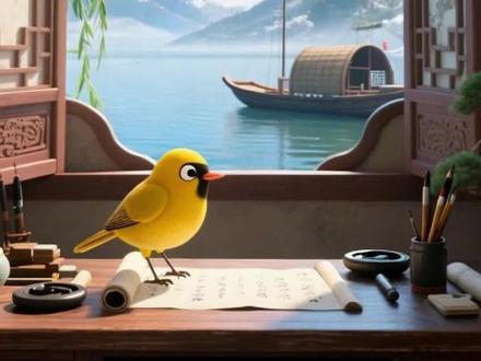 《绝句》唐 杜甫#3年级下册语文 #ai古诗启蒙 #古诗词经典诵读 #创作者中心 #创作灵感